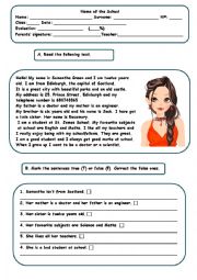 English Worksheet: Written test