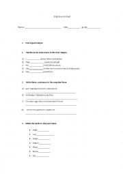 English Worksheet: english worksheet