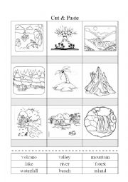 English Worksheet: Nature - a cut&paste worksheet for your learners