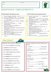 English Worksheet: 6th grade revision