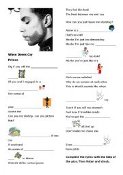 English Worksheet: Prince - When Doves Cry