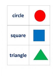 English Worksheet: Shapes flashcards for kids