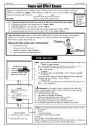 English Worksheet: cause & effect essay