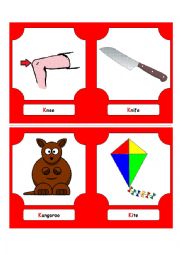 English Worksheet: Alphabet Words - K  (flash cards)