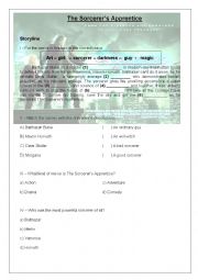 English Worksheet: The Sorcerers Apprentice