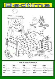 English Worksheet: Bedtime