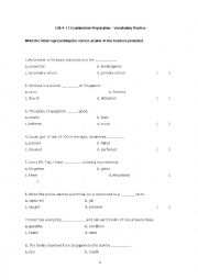 English Worksheet: 40 Vocabulary Multiple Choice Questions