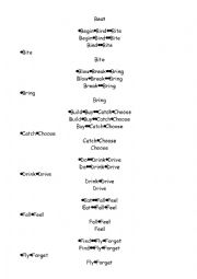 English Worksheet: Irregular verbs flash cards
