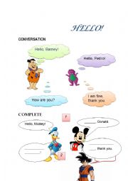 English Worksheet: hello