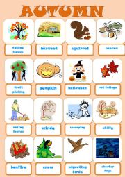 English Worksheet: AUTUMN PICTIONARY