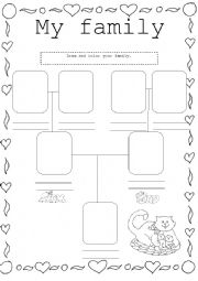 English Worksheet: My Family Tree