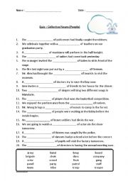 English Worksheet: collective nouns