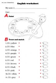 English Worksheet: Colours