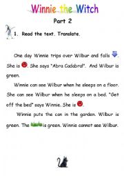 English Worksheet: Winnie the Witch - Reading - Part 2