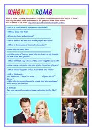 English Worksheet: When in Rome movie Listening task