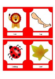 English Worksheet: Alphabet Words - L  (flash cards)