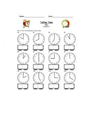 English Worksheet: Telling the Time - O`clock