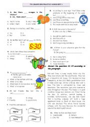 English Worksheet: 7th Grades General Practice 