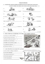 English Worksheet: Present Continuous Exercises