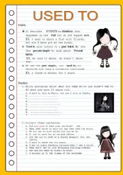 English Worksheet: USED TO