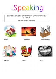 English Worksheet: SPEAKING