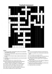 English Worksheet: Football Crossword