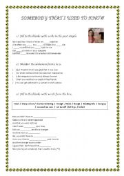 English Worksheet: Somebody that I used to know
