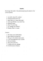 English Worksheet: Advebs of frequency