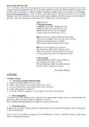 English Worksheet: Serious Luv (Benjamin Zephaniah)