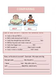 English Worksheet: comparatives