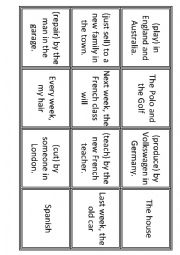 English Worksheet: Passive Dominoes