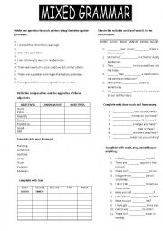 English Worksheet: MIXED GRAMMAR