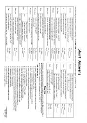 English worksheet: Short Answers