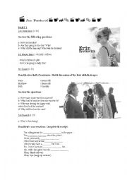 English Worksheet: Erin Brockovich activities PART 1