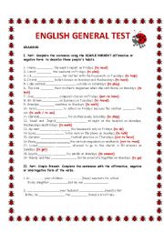 English Worksheet: ENGLISH GENERAL TEST