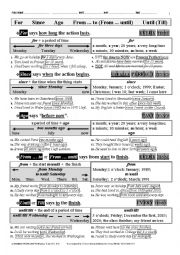 VOCABULARY 004 For, Since; Ago; From --- To; From --- Until; Till; Until