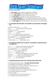 Modal verbs worksheet