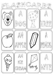 A / AN flash cards 1 / 4 B&W