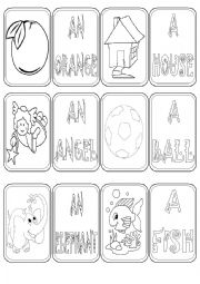 English Worksheet: A / AN flash cards 3 / 4 B&W