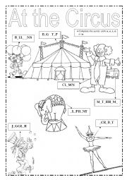 English Worksheet: At the Circus