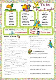 English Worksheet: The PAST of the Verb to BE
