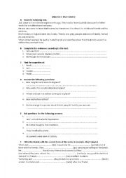 English Worksheet: past simple- mini-test