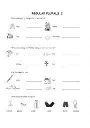 English Worksheet: regular plurals2