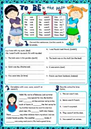 English Worksheet: To BE - in the past