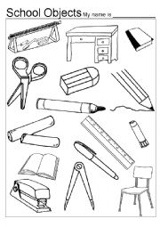 Classroom Objects Colouring Game