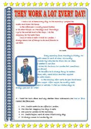 English Worksheet: THEY WORK A LOT EVERY DAY