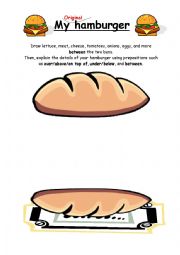 English Worksheet: My Original Hamburger