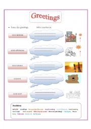 English Worksheet: Every day greetings