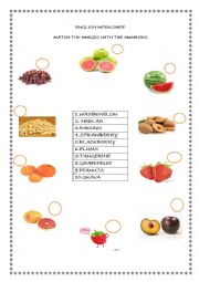 English Worksheet: Fruits