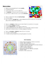 English Worksheet: What is Culture?
